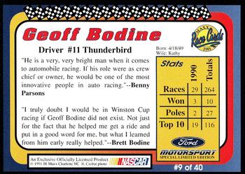 1991 Maxx Ford Motorsport #9 Geoff Bodine Back