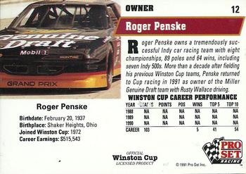 1991 Pro Set #12 Roger Penske Back
