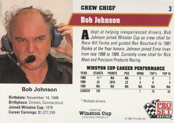 1991 Pro Set #3 Bob Johnson Back