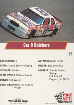 1991 Pro Set #29 Rick Wilson's Car Back
