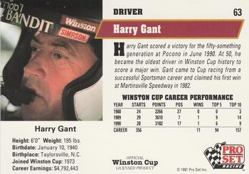 1991 Pro Set #63 Harry Gant Back