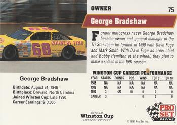1991 Pro Set #75 George Bradshaw Back