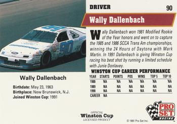 1991 Pro Set #90 Wally Dallenbach Back