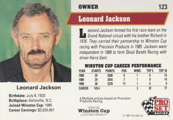 1991 Pro Set #123 Leo Jackson Back