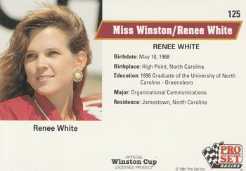 1991 Pro Set #125 Miss Winston/Renee White Back