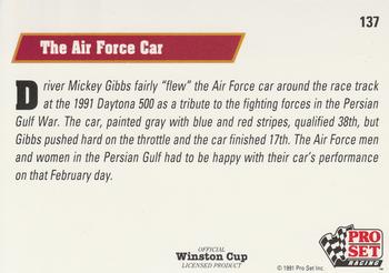 1991 Pro Set #137 Mickey Gibbs Air Force Car Back