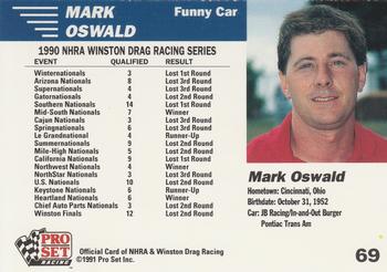 1991 Pro Set NHRA #69 Mark Oswald's Car Back