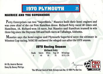 1991 Pro Set Petty Family #25 1970 Plymouth Back