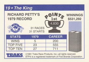 1991 Traks Richard Petty #19 The King (Richard Petty's 1979 Record) Back