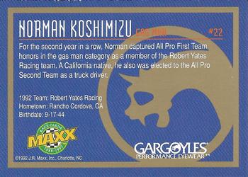 1992 Maxx All-Pro Team #22 Norman Koshimizu Back