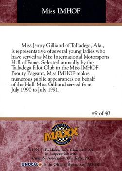 1992 Maxx IMHOF #9 Jenny Gilliand Back