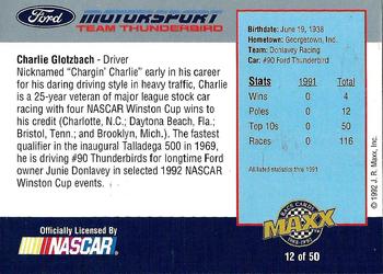 1992 Maxx Ford Motorsport #12 Charlie Glotzbach Back
