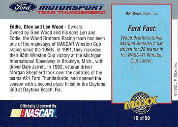 1992 Maxx Ford Motorsport #19 Eddie Wood / Glen Wood / Len Wood Back