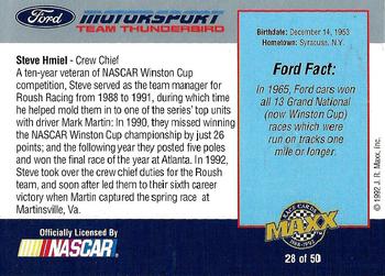 1992 Maxx Ford Motorsport #28 Steve Hmiel Back