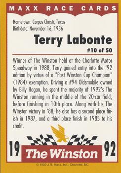 1992 Maxx The Winston #10 Terry Labonte Back