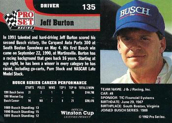 1992 Pro Set #135 Jeff Burton Back