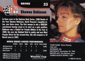 1992 Pro Set #33 Shawna Robinson Back
