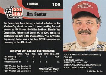 1992 Pro Set #106 Jim Sauter Back