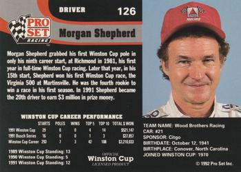 1992 Pro Set #126 Morgan Shepherd Back