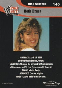 1992 Pro Set #140 Miss Winston / Beth Bruce Back