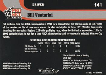 1992 Pro Set #141 Bill Venturini Back