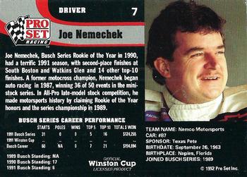 1992 Pro Set #7 Joe Nemechek Back