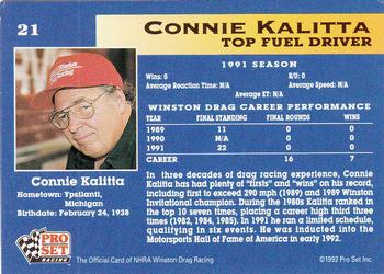 1992 Pro Set NHRA #21 Connie Kalitta Back
