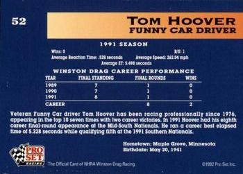 1992 Pro Set NHRA #52 Tom Hoover Back