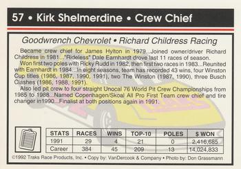 1992 Traks #57 Kirk Shelmerdine Back