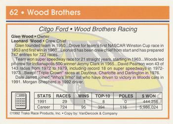 1992 Traks #62 Glen Wood / Leonard Wood Back