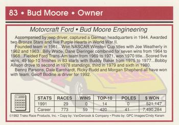 1992 Traks #83 Bud Moore Back