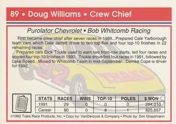 1992 Traks #89 Doug Williams Back