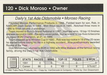 1992 Traks #120 Dick Moroso Back