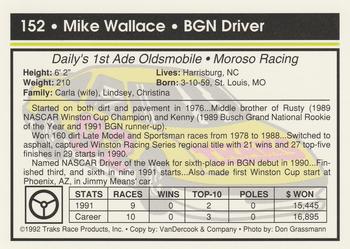 1992 Traks #152 Mike Wallace Back