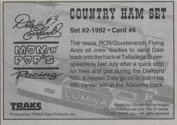 1992 Traks Mom-n-Pop's Ham Dale Earnhardt #4 Dale Earnhardt Back
