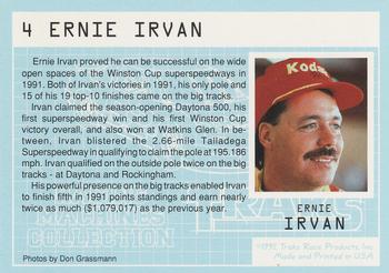 1992 Traks Racing Machines #4 Ernie Irvan's car Back