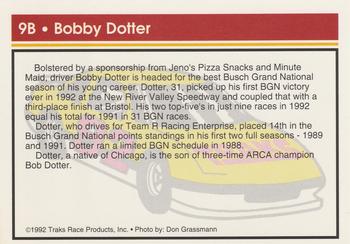 1992 Traks Racing Machines - Bonus #9B Bobby Dotter Back