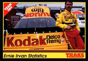 1992 Traks Team Sets #125 Ernie Irvan Statistics / Checklist Front