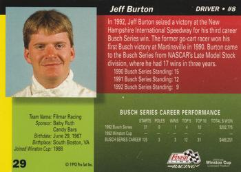 1993 Finish Line - Silver Series '93 #29 Jeff Burton Back