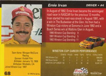 1993 Finish Line - Silver Series '93 #68 Ernie Irvan Back