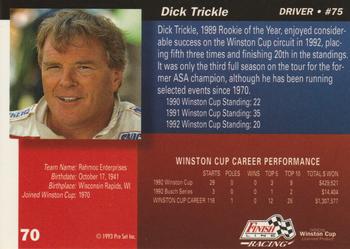 1993 Finish Line - Silver Series '93 #70 Dick Trickle Back