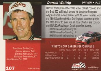 1993 Finish Line - Silver Series '93 #107 Darrell Waltrip Back