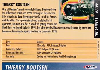 1993 Maxx Williams Racing #6 Thierry Boutsen Back
