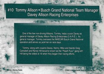 1993 Traks - First Run #10 Tommy Allison Back