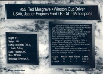 1993 Traks - First Run #55 Ted Musgrave Back