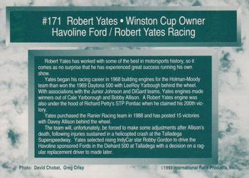 1993 Traks - First Run #171 Robert Yates Back