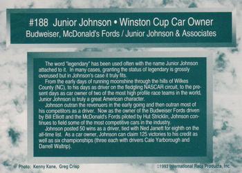1993 Traks - First Run #188 Junior Johnson Back
