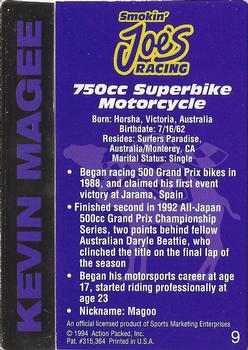 1994 Action Packed Smokin' Joe's #9 Kevin Magee Back