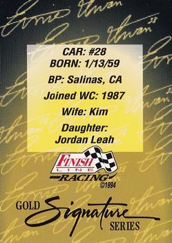 1994 Finish Line - Gold Signature #NNO Ernie Irvan Back