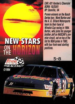 1994 Finish Line - New Stars on the Horizon #5 Ward Burton Back
